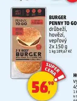 Penny Market BURGER PENNY TO GO, 2x 150 g nabídka