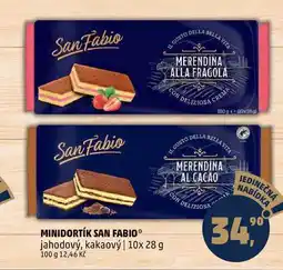 Penny Market MINIDORTÍK SAN FABIO jahodový, kakaový, 10x 28 g nabídka
