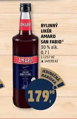 Penny Market BYLINNÝ LIKÉR AMARO SAN FABIO, 0,7 l nabídka