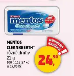 Penny Market MENTOS CLEANBREATH, 21 g nabídka
