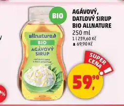 Penny Market AGÁVOVÝ, DATLOVÝ SIRUP BIO ALLNATURE, 250 ml nabídka