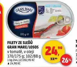 Penny Market FILETY ZE SLEĎŮ GRAN MARE/LOSOS v tomatě, v oleji, 170/175 g nabídka