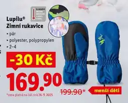 Lidl Lupilu Zimní rukavice nabídka