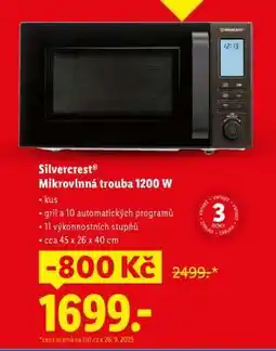 Lidl Silvercrest Mikrovlnná trouba 1200 W nabídka