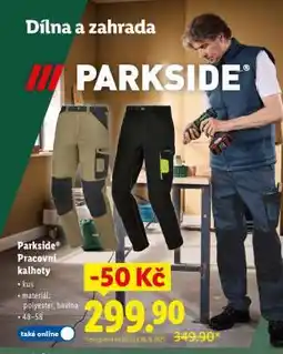 Lidl Parkside Pracovní kalhoty nabídka