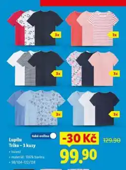 Lidl lupilu TRIKO 3 KUSY nabídka