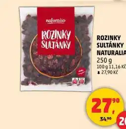 Penny Market ROZINKY SULTÁNKY NATURALIA, 250 g nabídka