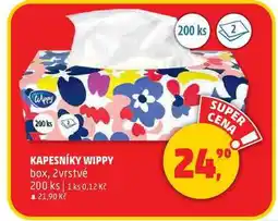 Penny Market KAPESNÍKY WIPPY box, 2vrstvé, 200 ks nabídka