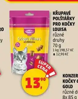 Penny Market KŘUPAVÉ POLŠTÁŘKY PRO KOČKY LOUISA, 70 g nabídka