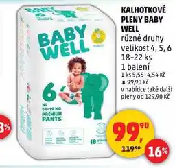 Penny Market KALHOTKOVÉ PLENY BABY WELL, velikost 4, 5, 6, 18-22 ks nabídka