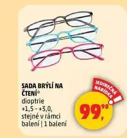 Penny Market SADA BRÝLÍ NA ČTENÍ, 1 balení nabídka