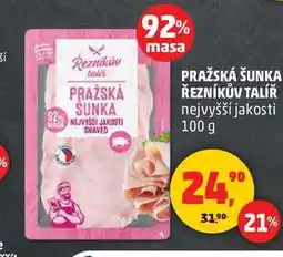 Penny Market PRAŽSKÁ ŠUNKA ŘEZNÍKŮV TALÍŘ nejvyšší jakosti, 100 g nabídka