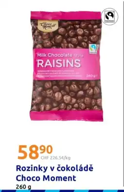 Action Rozinky v čokoládě Choco Moment nabídka