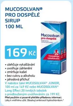 Lékárna AGEL Mucosolvan Pro dospělé sirup nabídka