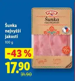 Lidl Šunka nejvyšší jakosti nabídka