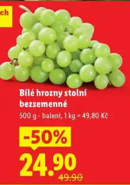 Lidl BÍLÉ HROZNY STOLNÍ BEZSEMENNÉ nabídka