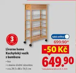 Lidl LIVARNO HOME Kuchyňský vozík z bambusu nabídka