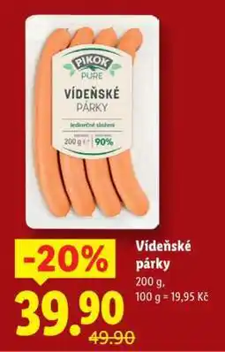 Lidl Vídeňské párky* • nabídka