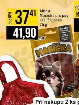 Jip Akinu Masíčka pro psy králičí pásky 75g nabídka