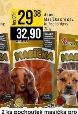 Jip Akinu Masíčka pro psy kuřecí chipsy 75g nabídka