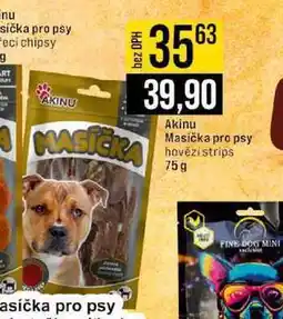 Jip Akinu Masíčka pro psy hovězí strips 75g nabídka