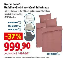 Lidl Livarno home Mušelínové ložní povlečení, 2dílná sada nabídka