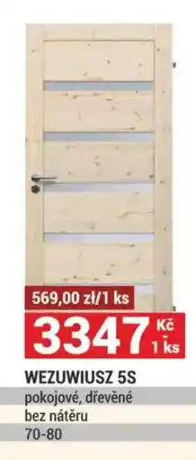 Merkury Market WEZUWIUSZ 5S pokojové, dřevěné bez nátěru 70-80 nabídka