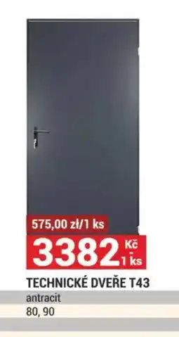 Merkury Market TECHNICKÉ DVEŘE T43 antracit 80,90 nabídka