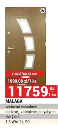 Merkury Market MALAGA venkovní vchodové ocelové, zateplené, polystyren zlatý dub nabídka