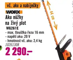 Hornbach WORX Aku nůžky na živý plot nabídka