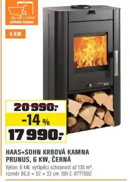 OBI Haas+sohn krbová kamna prunus, 6 kw, černá nabídka