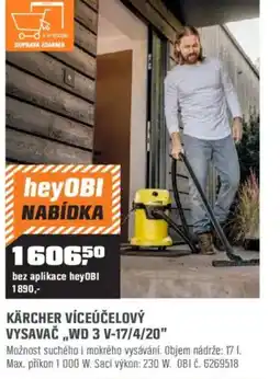 OBI Kärcher víceúčelový vysavač,,wd 3 v-17/4/20" nabídka