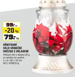 OBI Hřbitovní sklo vánoční hvězda s vkladem nabídka