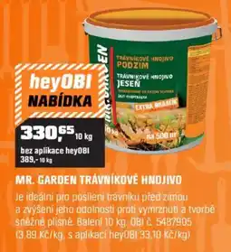 OBI Mr. garden trávníkové hnojivo nabídka