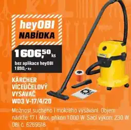 OBI Kärcher víceúčelový vysavač WD3 V-17/4/20 nabídka