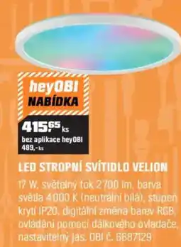 OBI Led stropní svítidlo velion nabídka