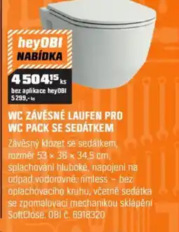 OBI Wc závěsné laufen pro wc pack se sedátkem nabídka