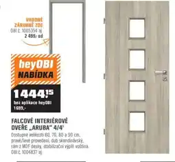 OBI Falcové interiérové dveře „aruba“ 4/4′ nabídka