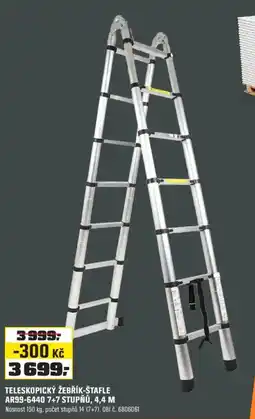 OBI Teleskopický žebřík-štafle ar99-6440 7+7 stupňů, 4,4 m nabídka