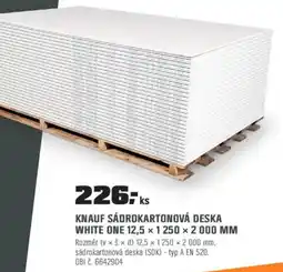 OBI Knauf sádrokartonová deska white one 12,5 x 1250 x 2 000 mm nabídka