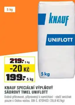 OBI Knauf speciální výplňový sádrový tmel uniflott nabídka
