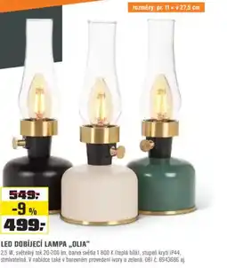 OBI Led dobíjecí lampa „olia" nabídka