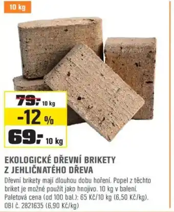 Ekologické dřevní brikety z jehličnatého dřeva