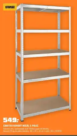 OBI Craftex kovový regál 5 polic nabídka
