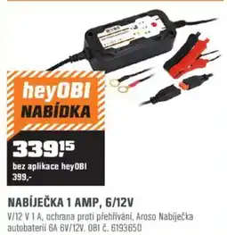 OBI Nabíječka 1 amp, 6/12v nabídka