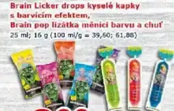 ESO MARKET Brain Licker drops kyselé kapky s barvícím efektem, Brain pop lízátka měnící barvu a chut' nabídka