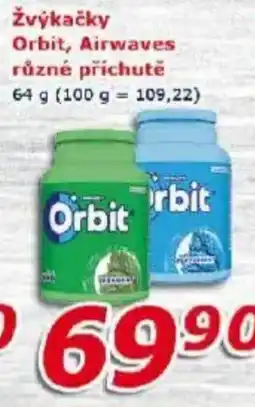 ESO MARKET Žvýkačky Orbit, Airwaves nabídka