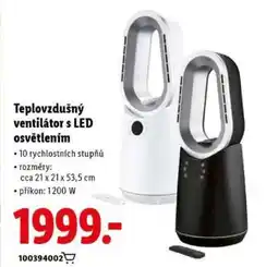 Lidl Teplovzdušný ventilátor s LED osvětlením nabídka