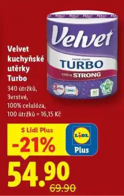 Lidl Velvet KUCHYŇSKÉ UTĚRKY TURBO nabídka