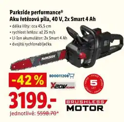 Lidl PARKSIDE PERFORMANCE Aku řetězová pila 40 V, 2x Smart 4 Ah nabídka